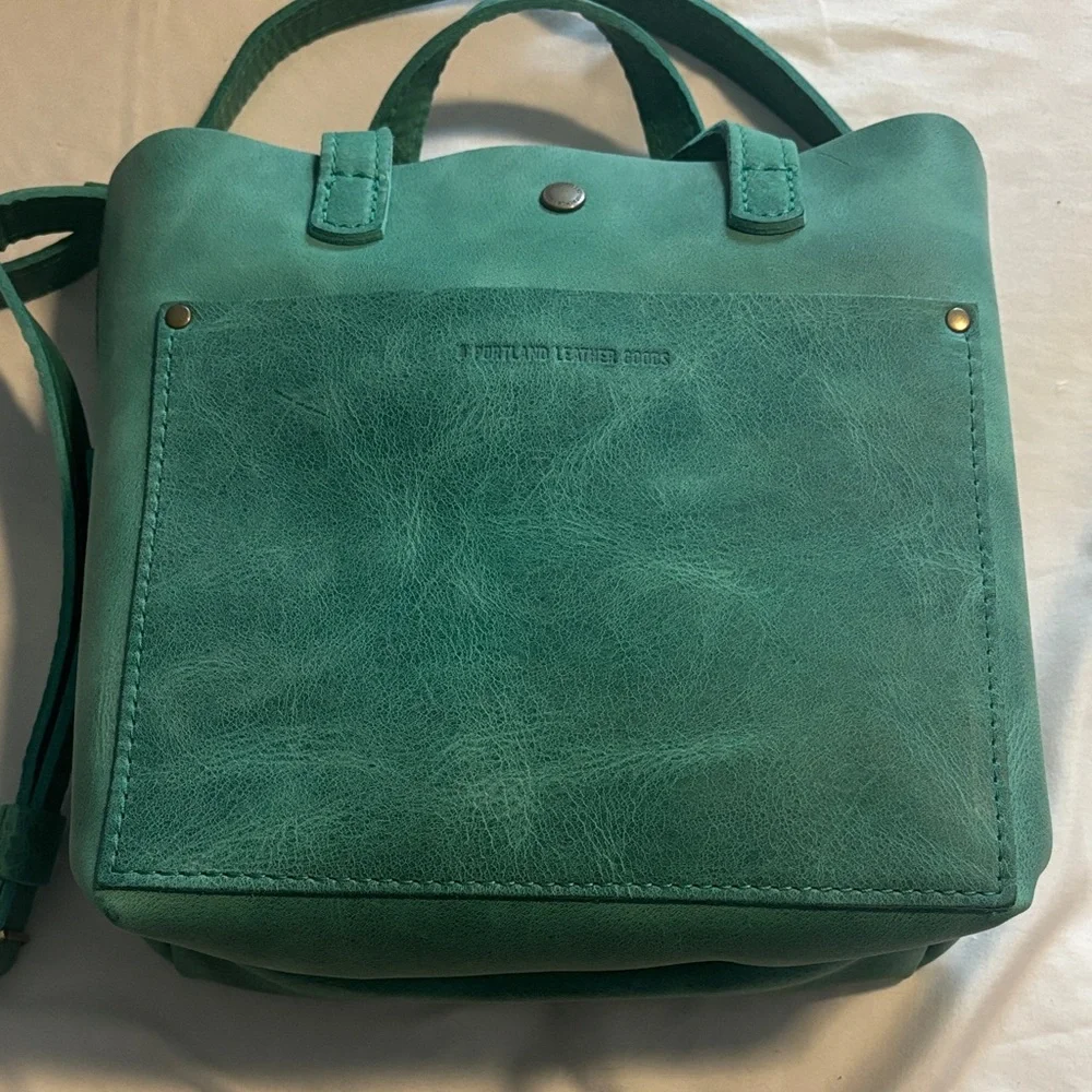 Portland Leather Mini crossbody tote IN REEF. NEW - Picture 3 of 8